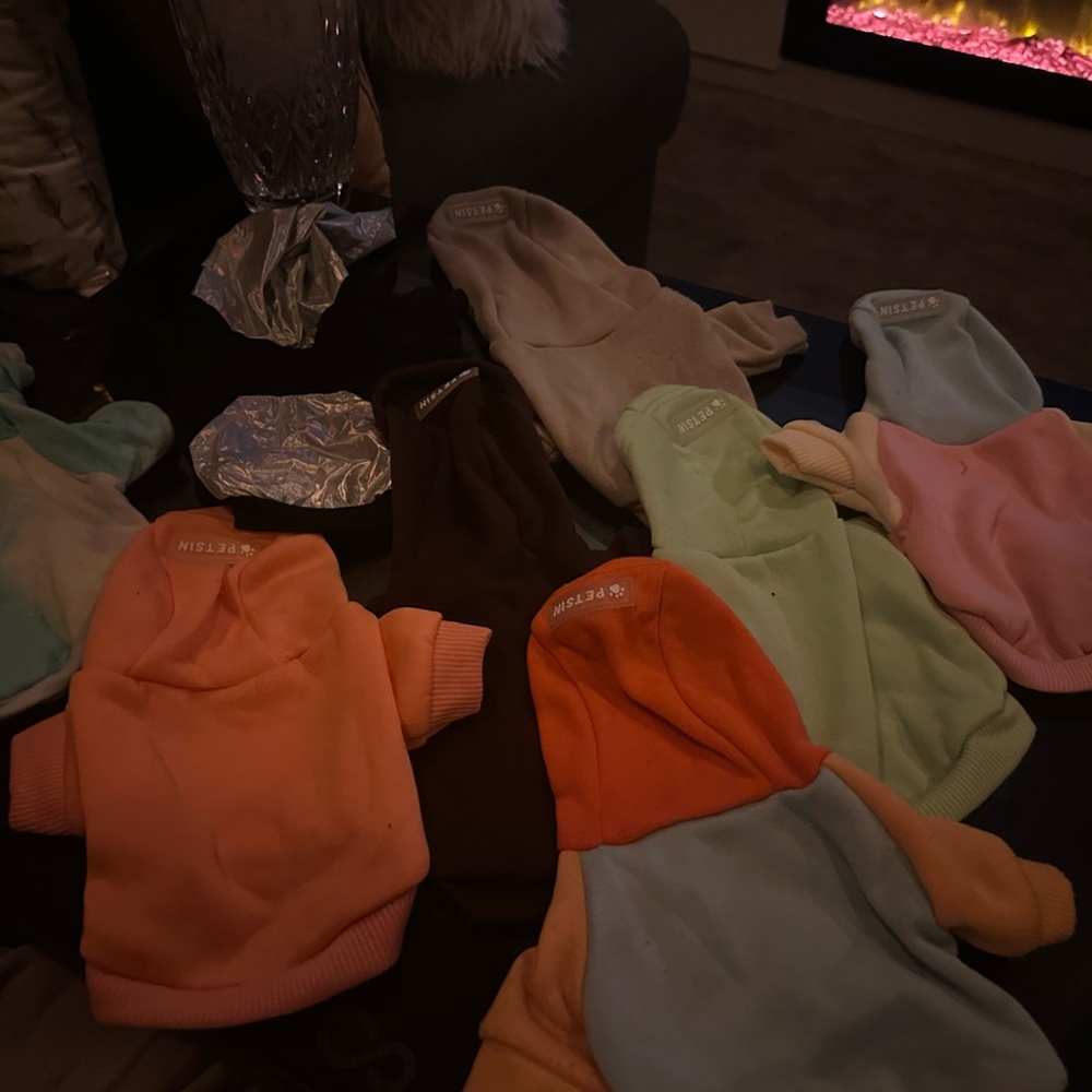 Colorful Pet Hoodies like new lot